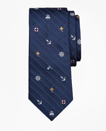 Boys Tossed Nautical Print Tie, image 1