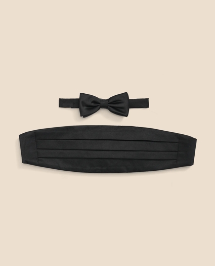 Boys Silk Bow Tie and Cummerbund Boxed Set