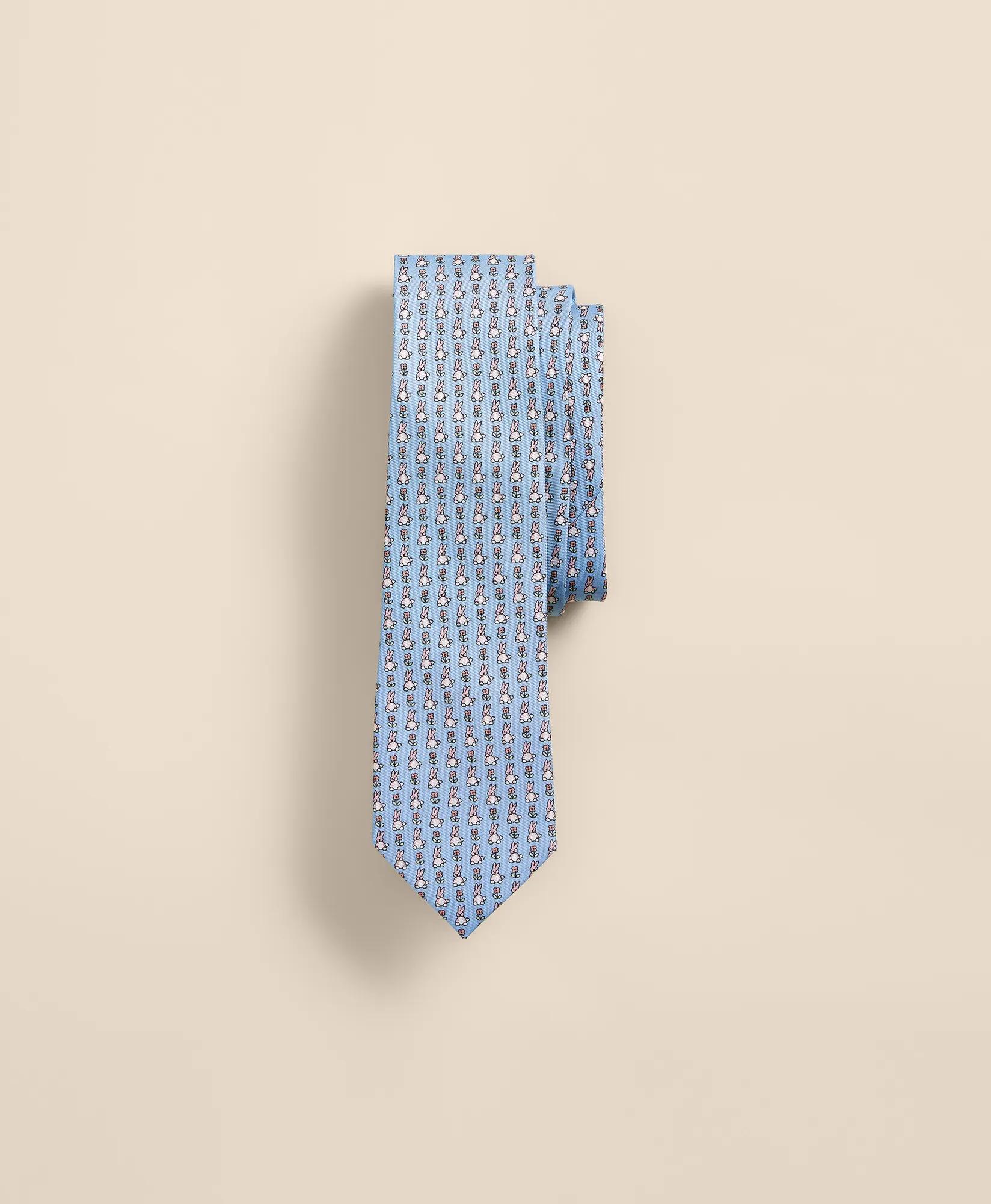 Boys Silk Bunny Tie, image 1