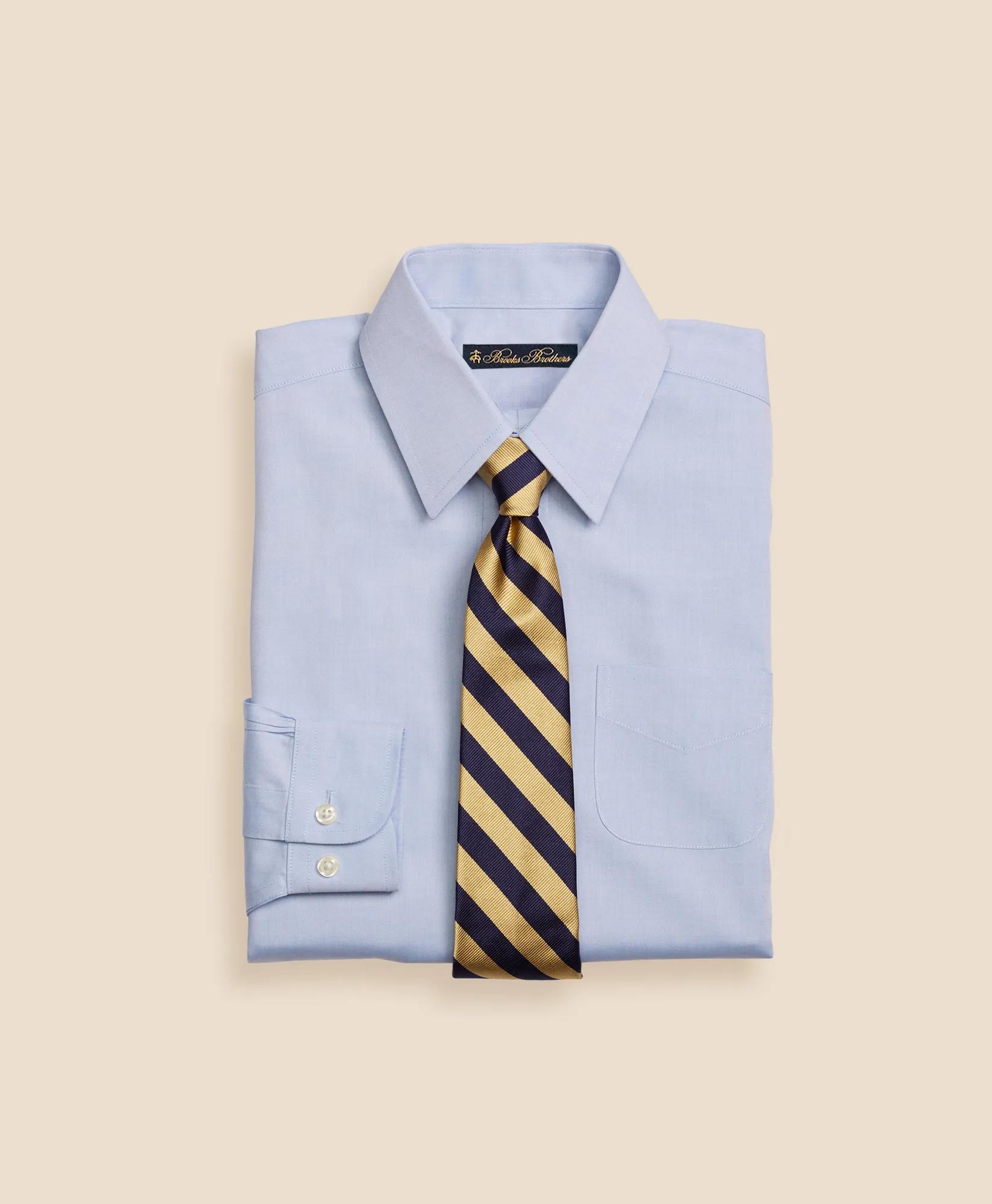 Boys Supima&reg; Cotton Oxford Pinpoint Non-Iron Forward Point Collar Dress Shirt, image 1