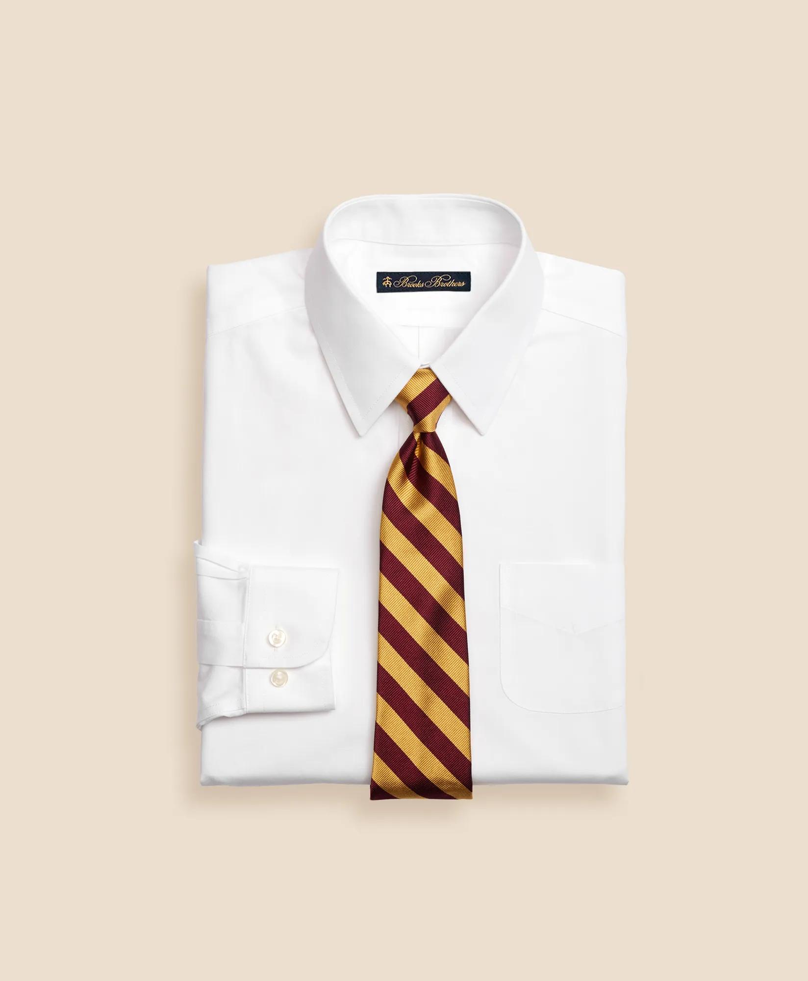 Boys Supima&reg; Cotton Oxford Pinpoint Non-Iron Forward Point Collar Dress Shirt, image 1