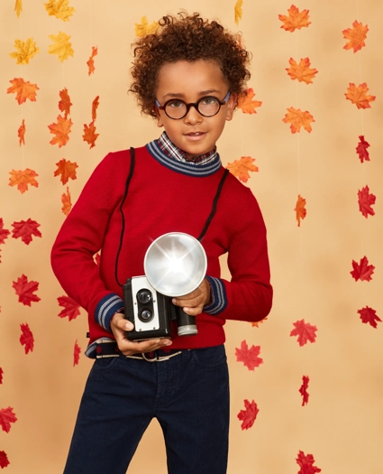 Boys Non-Iron Basketweave Tartan Sport Shirt, image 2
