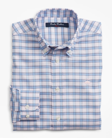Boys Non-Iron Oxford Alternating Check Sport Shirt