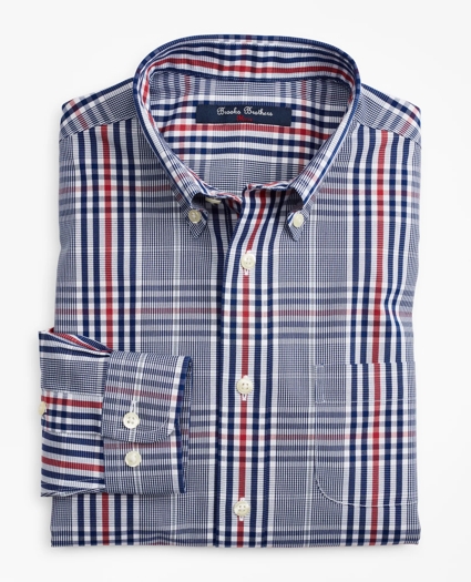 Boys Non-Iron Glen Plaid Sport Shirt, image 1
