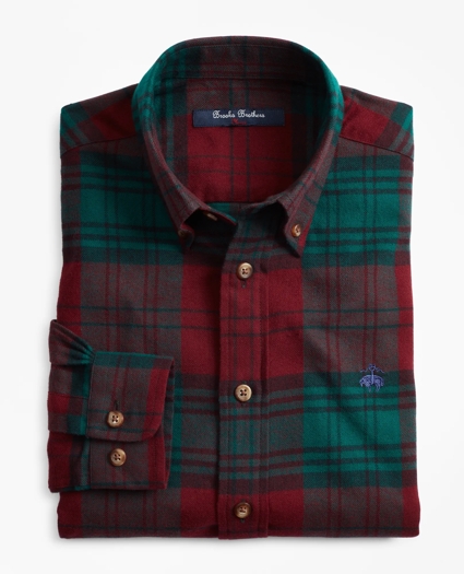 Boys Large Holiday Plaid Flannel Sport Shirt