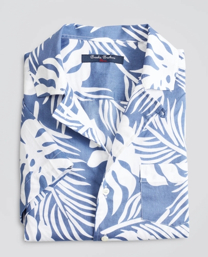 Boys Short-Sleeve Palm Leaf Sport Shirt