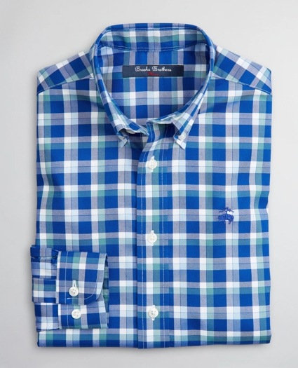 Boys Non-Iron Stretch Supima® Cotton Plaid Sport Shirt