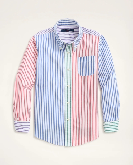 Boys Fun Bengal Stripe Broadcloth Sport Shirt