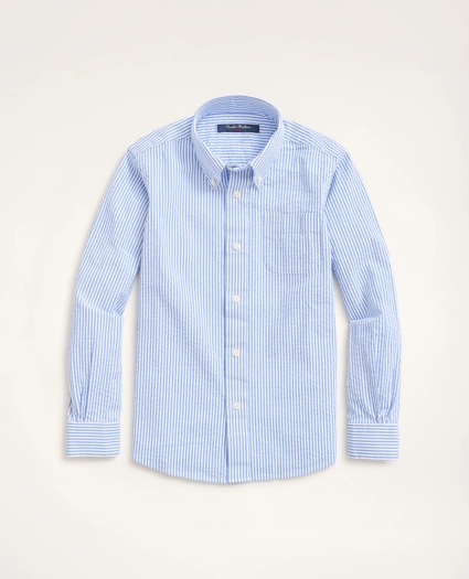 Boys Seersucker Stripe Sport Shirt