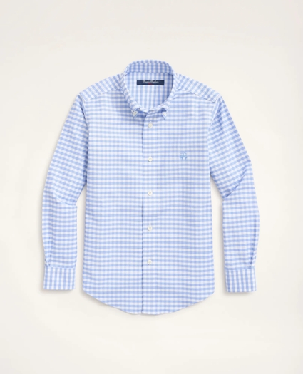 Boys Non-Iron Gingham Oxford Sport Shirt