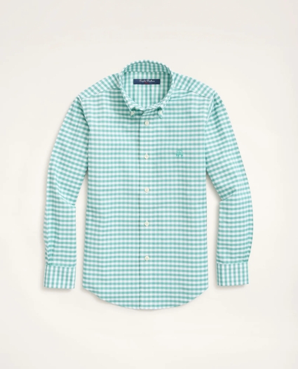 Boys Non-Iron Gingham Oxford Sport Shirt