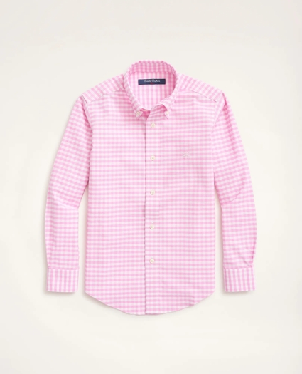 Boys Non-Iron Gingham Oxford Sport Shirt