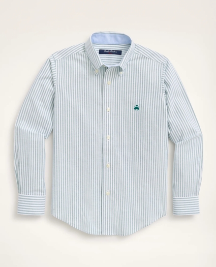 Boys Non-Iron Stretch Cotton Oxford Stripe Sport Shirt
