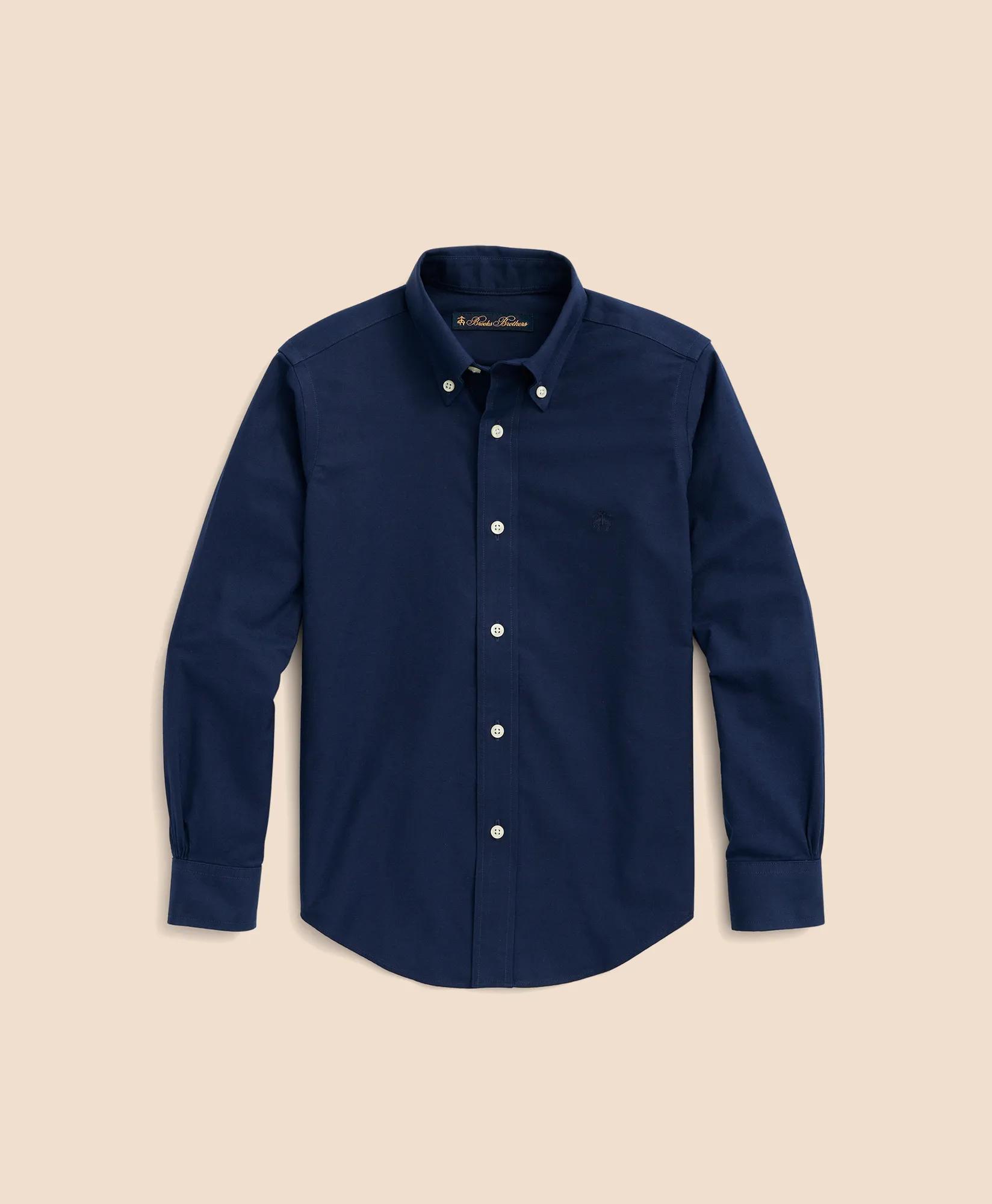 Boys Non-Iron Stretch Cotton Oxford Sport Shirt, image 1