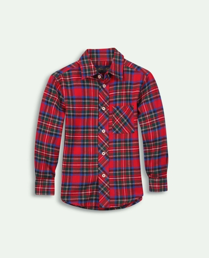 Boys Flannel Holiday Plaid Sport Shirt
