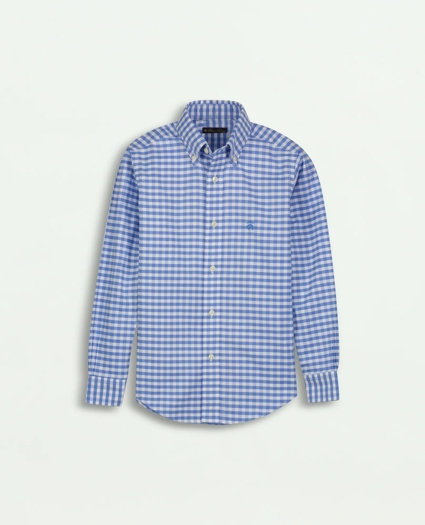 Boys Non-Iron Stretch Cotton Oxford Gingham Sport Shirt