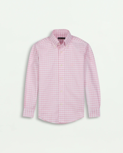 Boys Non-Iron Stretch Cotton Oxford Gingham Sport Shirt