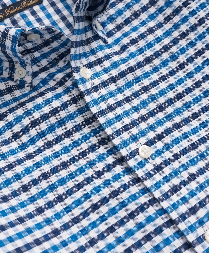 Boys Stretch Cotton Non-Iron Oxford Polo Button Down Collar Gingham Shirt