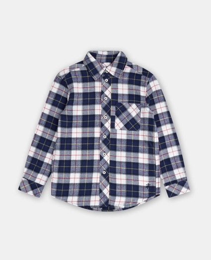 Boys Brushed Cotton Plaid Flannel Sport Shirt, image 1