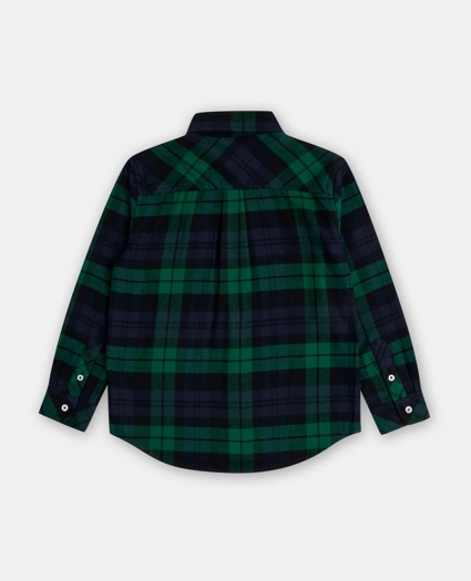 Boys Brushed Cotton Plaid Flannel Sport Shirt, image 2