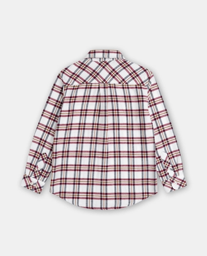 Boys Brushed Cotton Plaid Flannel Sport Shirt, image 2