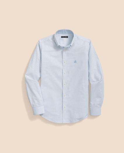 Boys Non-Iron Stretch Cotton Striped Oxford Sport Shirt, image 1
