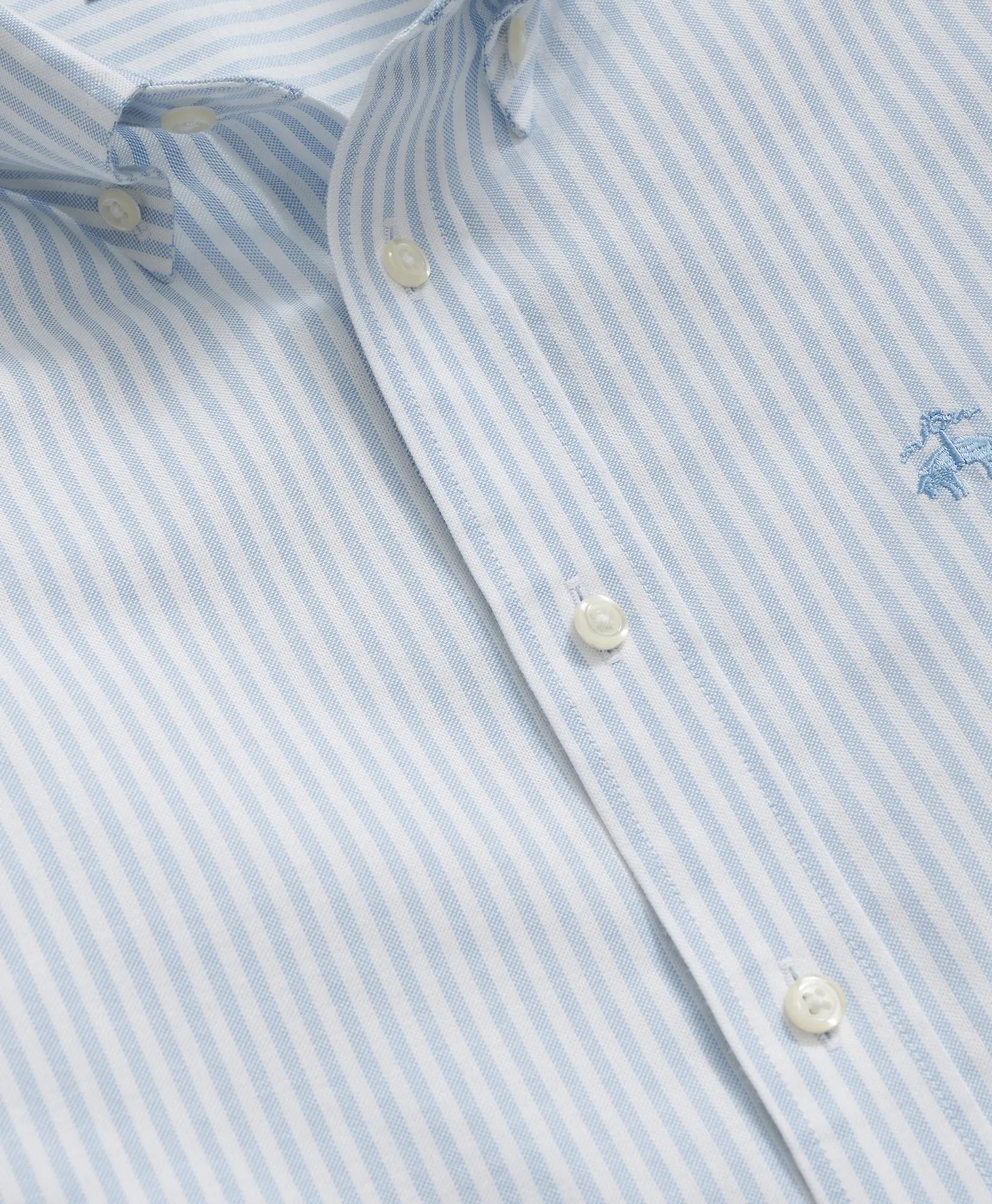 Boys Non-Iron Stretch Cotton Striped Oxford Sport Shirt, image 2