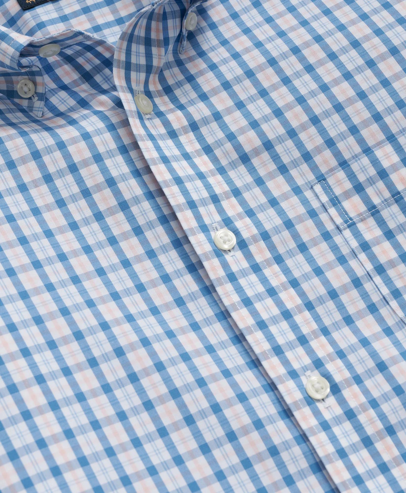 Boys Non-Iron Broadcloth Polo Button-Down Collar Check Sport Shirt, image 2