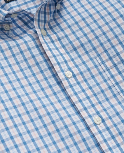 Boys Non-Iron Broadcloth Polo Button-Down Collar Check Sport Shirt, image 2