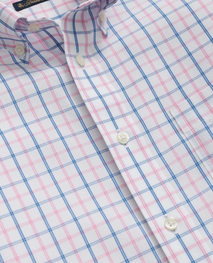 Boys Non-Iron Broadcloth Polo Button-Down Collar Check Sport Shirt, image 2