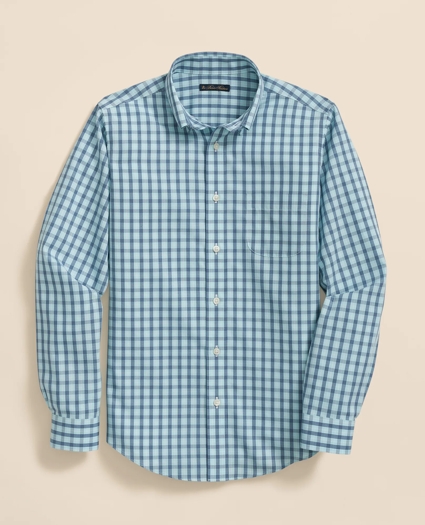 Boys Non-Iron Broadcloth Polo Button-Down Collar Check Sport Shirt, image 1