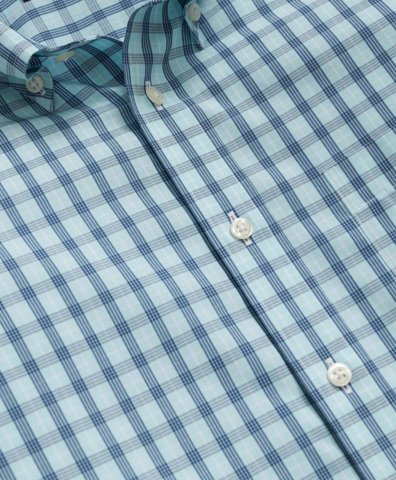 Non-Iron Broadcloth Polo Button-Down Collar Check Sport Shirt