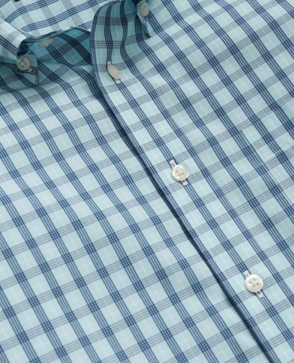 Boys Non-Iron Broadcloth Polo Button-Down Collar Check Sport Shirt, image 2