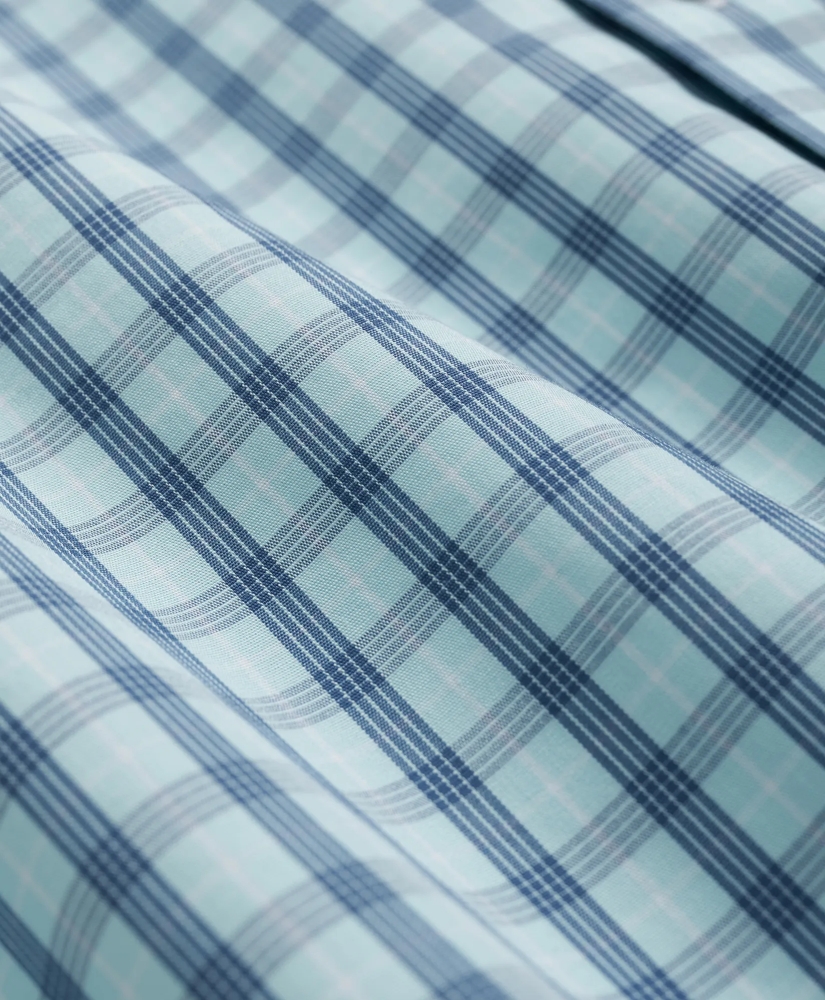 Boys Non-Iron Broadcloth Polo Button-Down Collar Check Sport Shirt, image 3