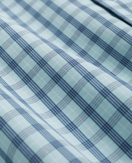 Boys Non-Iron Broadcloth Polo Button-Down Collar Check Sport Shirt, image 3