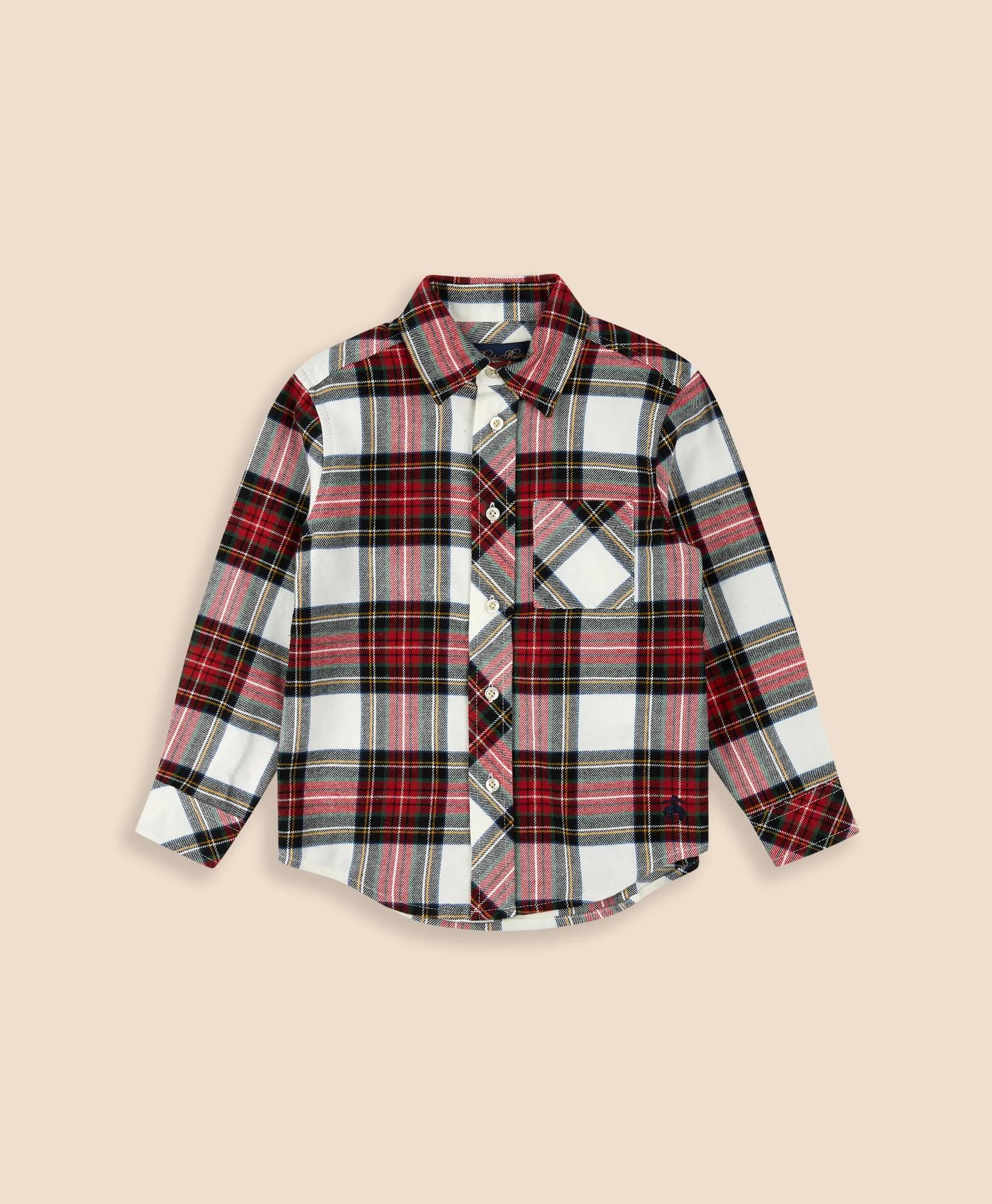 Boys Cotton Brushed Flannel Shirt, image 1