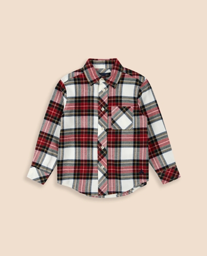 Boys Cotton Brushed Flannel Shirt, image 1