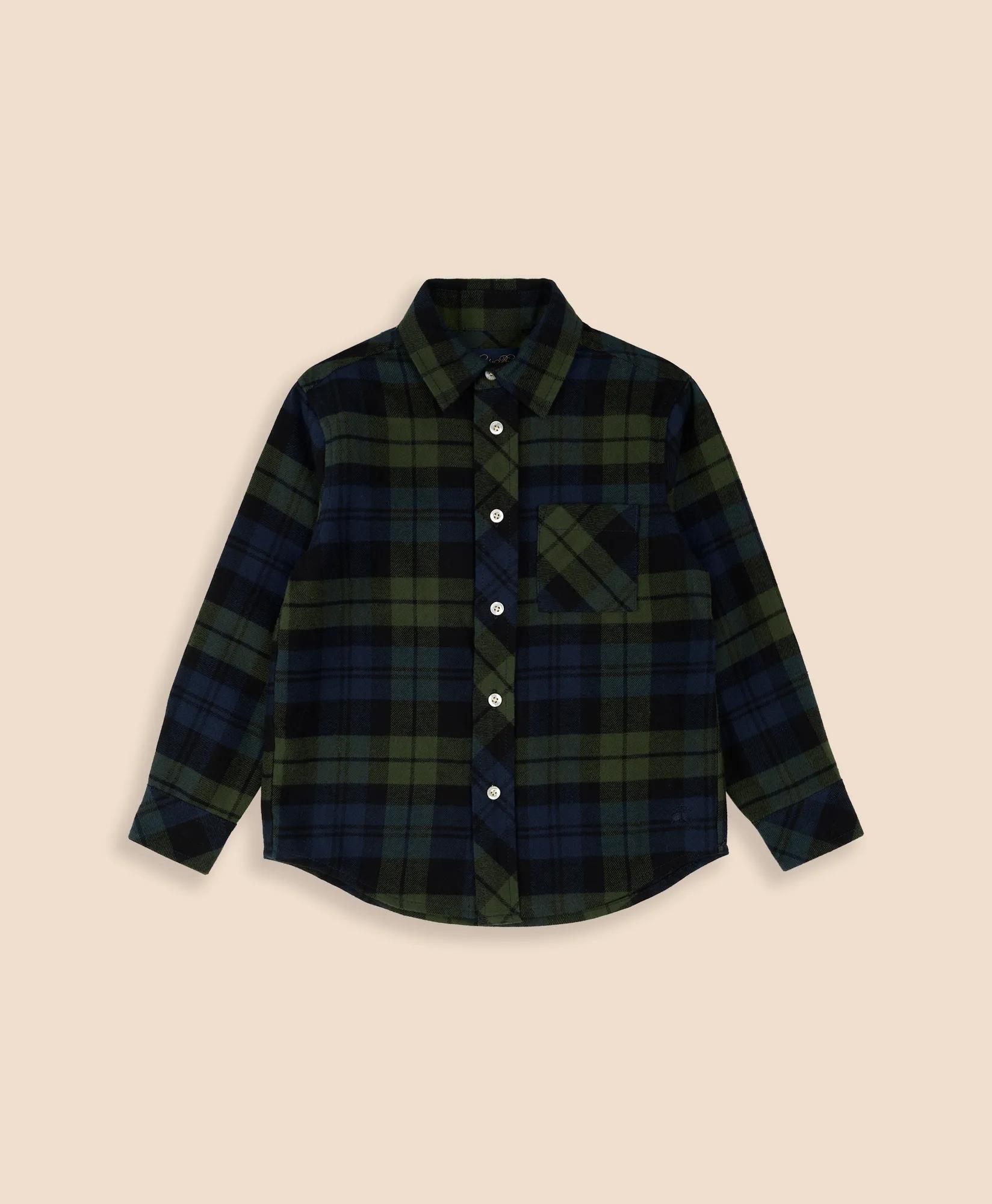 Boys Cotton Brushed Flannel Shirt, image 1