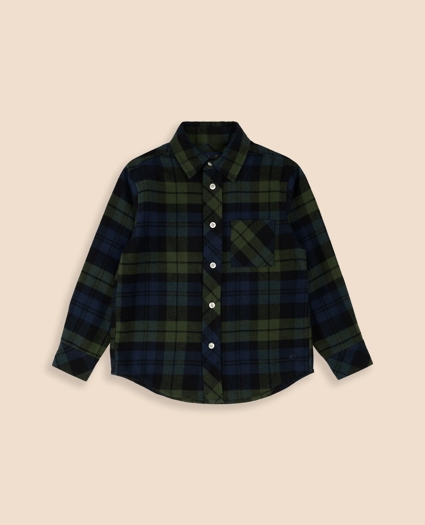 Boys Cotton Brushed Flannel Shirt, image 1