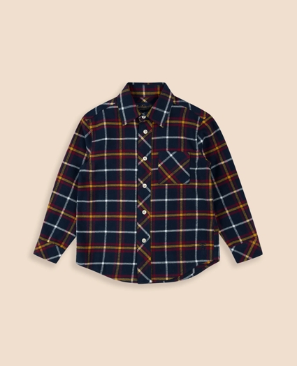 Boys Cotton Brushed Flannel Shirt, image 1