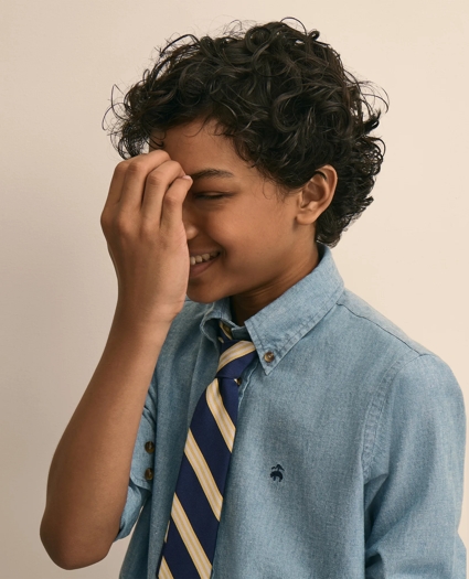 Boys Friday Shirt, Chambray, image 2