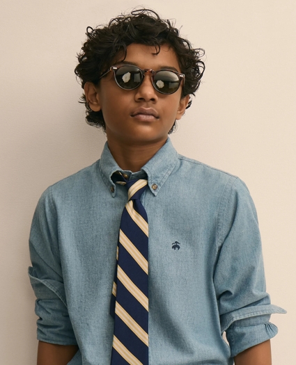 Boys Friday Shirt, Chambray, image 3