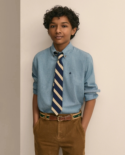 Boys Friday Shirt, Chambray, image 5