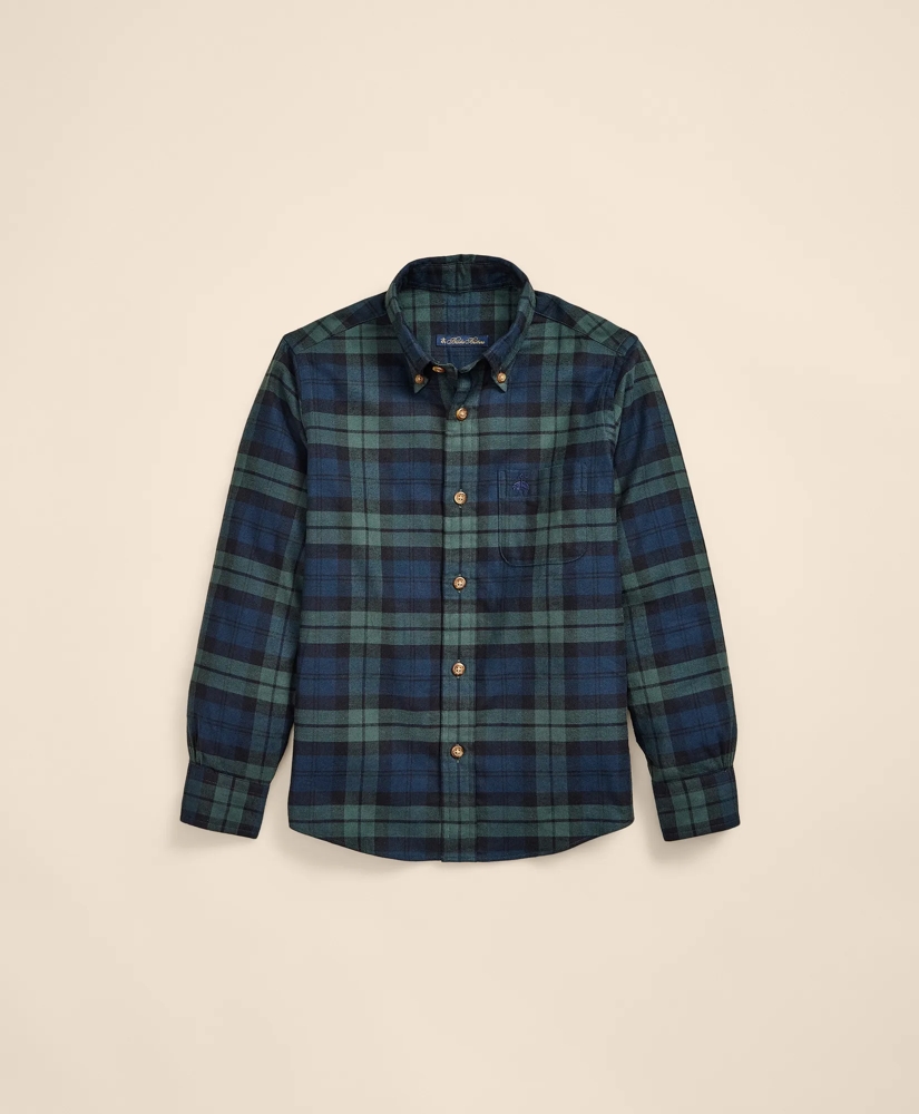 Boys Cotton Flannel Tartan Sport Shirt, image 2
