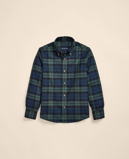 Boys Cotton Flannel Tartan Sport Shirt, image 2
