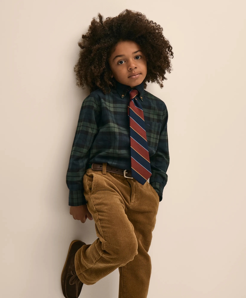 Boys Cotton Flannel Tartan Sport Shirt, image 6