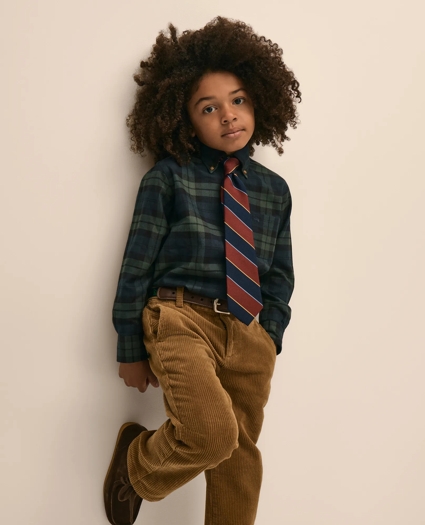 Boys Cotton Flannel Tartan Sport Shirt, image 6