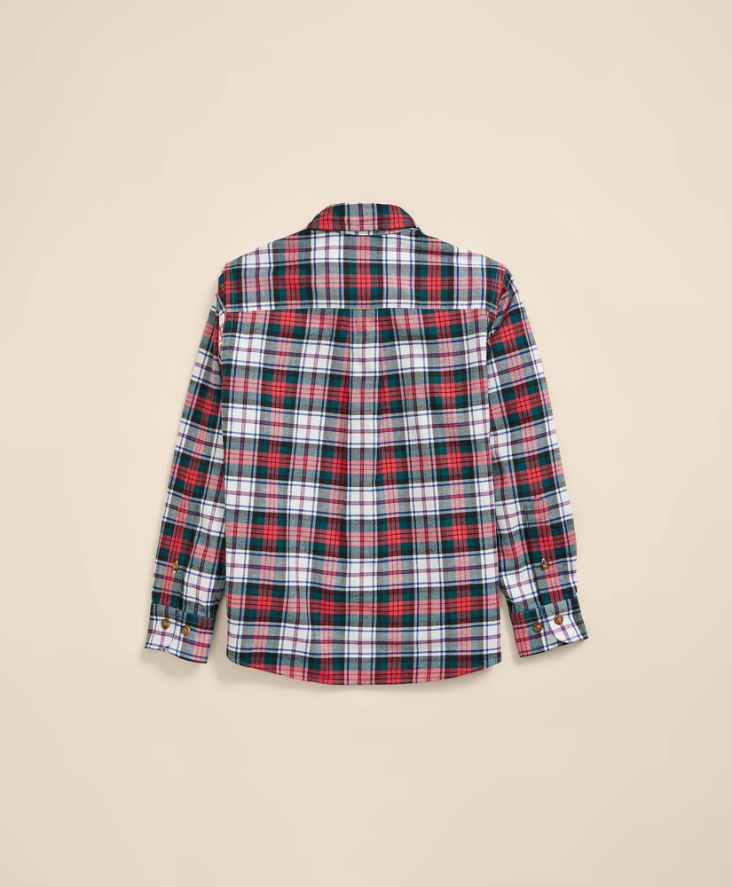 Boys Cotton Flannel Tartan Sport Shirt, image 3