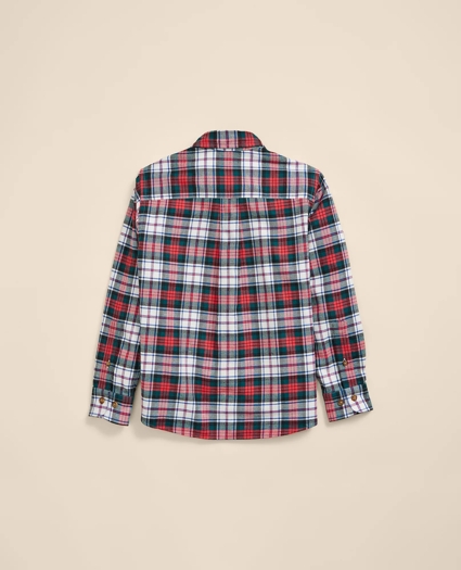 Boys Cotton Flannel Tartan Sport Shirt, image 3