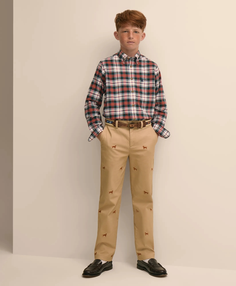 Boys Cotton Flannel Tartan Sport Shirt, image 6